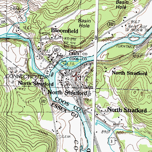 Topographic Map of Stratford Police Department, NH