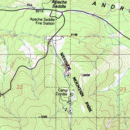 Topographic Map of Happy Gulch Campground, CA