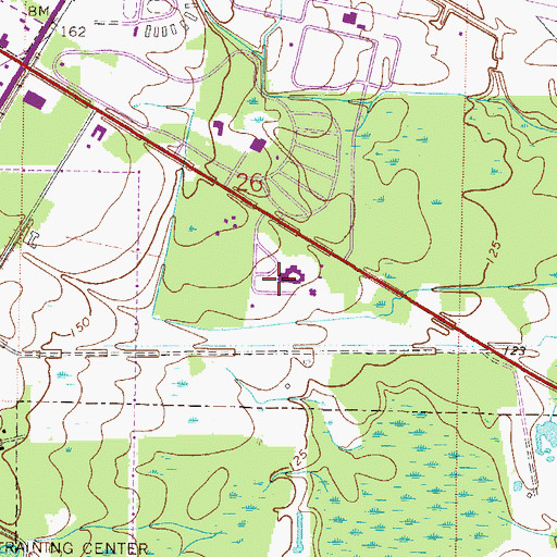 Topographic Map of Alachua County Jail, FL