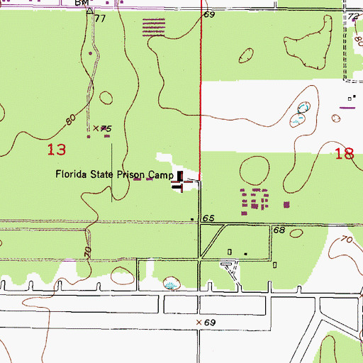 Topographic Map of Hernando Correctional Institution, FL