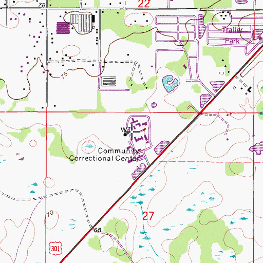 Topographic Map of Zephyrhills Correctional Institution, FL