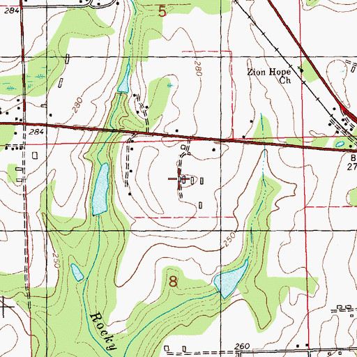 Topographic Map of Gadsden Correctional Institution, FL