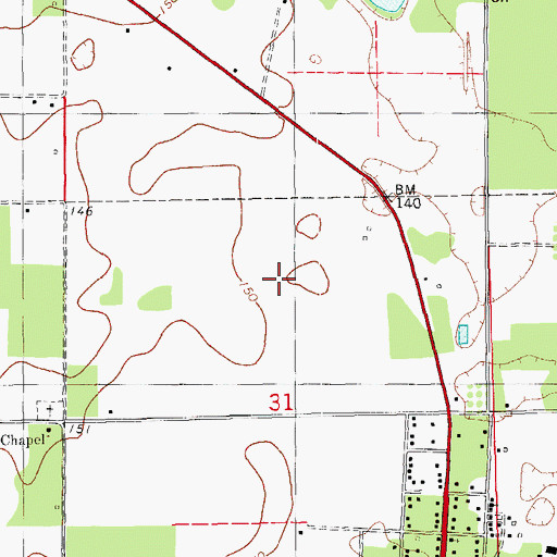 Topographic Map of Jackson Correctional Institution, FL