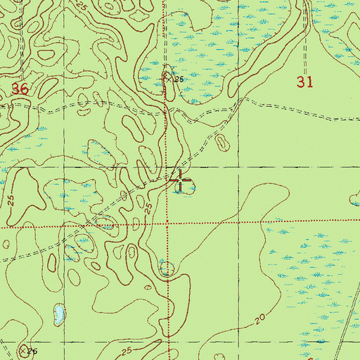 Topographic Map of Wakulla Correctional Institution, FL