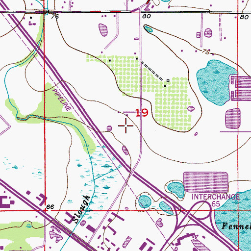 Topographic Map of Osceola County Correctional Facility, FL