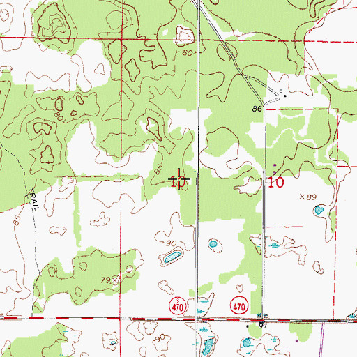 Topographic Map of United States Penitentiary Coleman II, FL