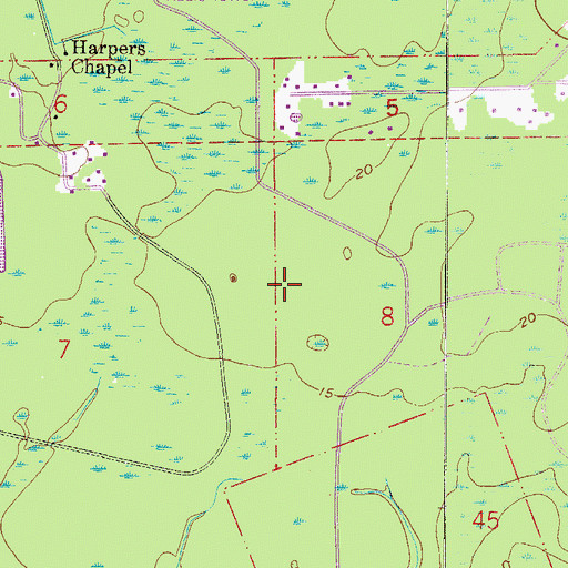 Topographic Map of Nassau County Jail, FL