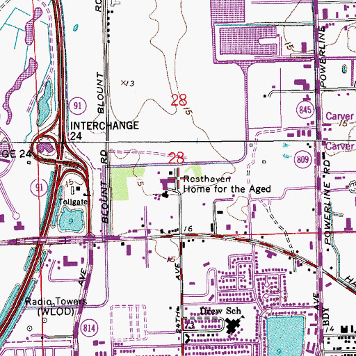 Topographic Map of Broward County Joseph V Conte Facility, FL