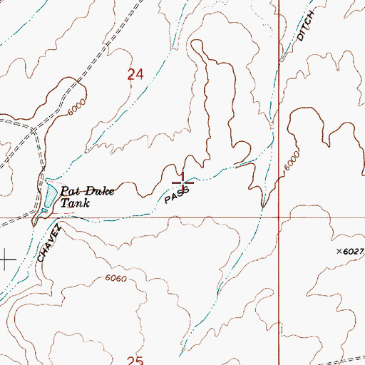 Topographic Map of Chavez Pass Ditch, AZ