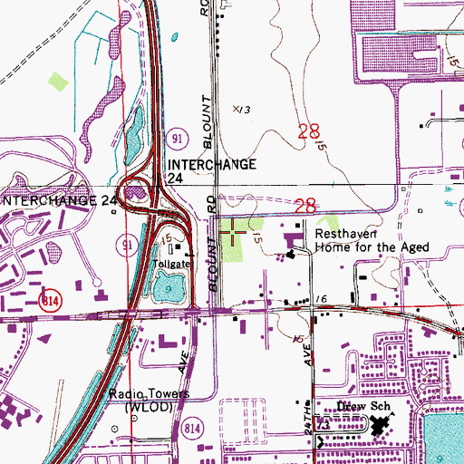 Topographic Map of Broward County North Broward Bureau Detention Facility, FL
