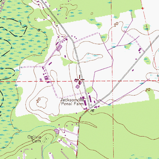 Topographic Map of Montgomery Correctional Center, FL