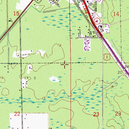 Topographic Map of Flagler County Detention Facility, FL