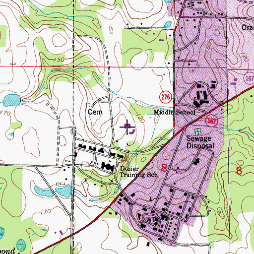 Topographic Map of Jackson County Correctional Facility, FL
