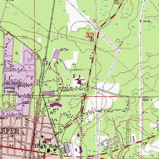 Topographic Map of Hamilton County Jail, FL
