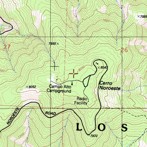 Topographic Map of Camp Alto Campground, CA