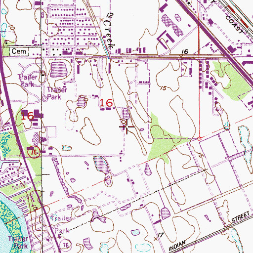 Topographic Map of Martin County Jail, FL