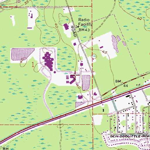 Topographic Map of Volusia County Correctional Facility, FL