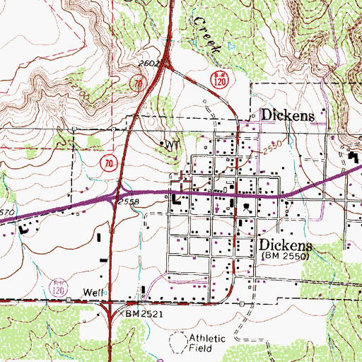 Topographic Map of Dickens City Hall, TX