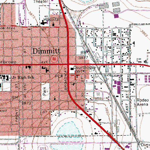 Topographic Map of Dimmit City Offices, TX