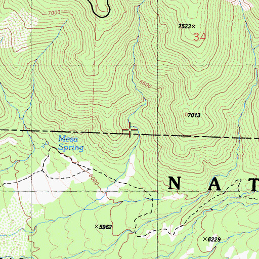Topographic Map of Mesa Spring, CA