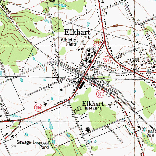 Topographic Map of Elkhart City Hall, TX