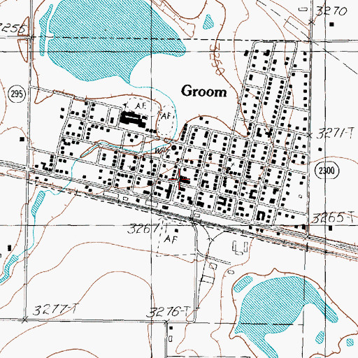 Topographic Map of Groom City Offices, TX