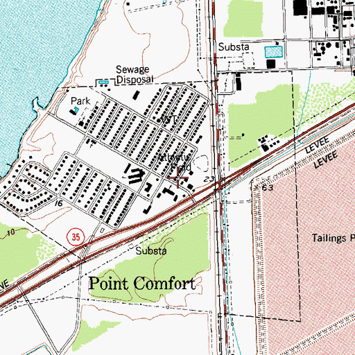Topographic Map of Point Comfort City Hall, TX