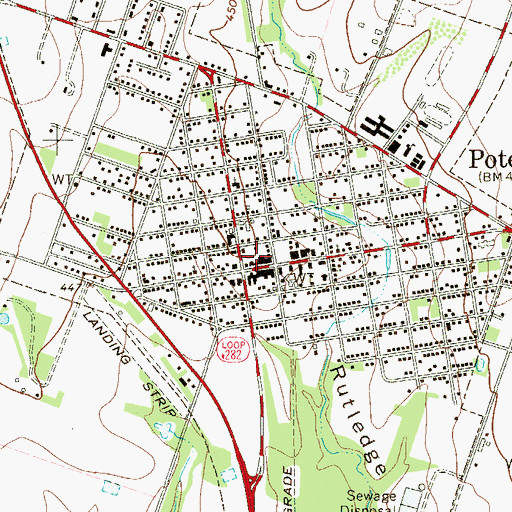 Topographic Map of Poteet City Hall, TX