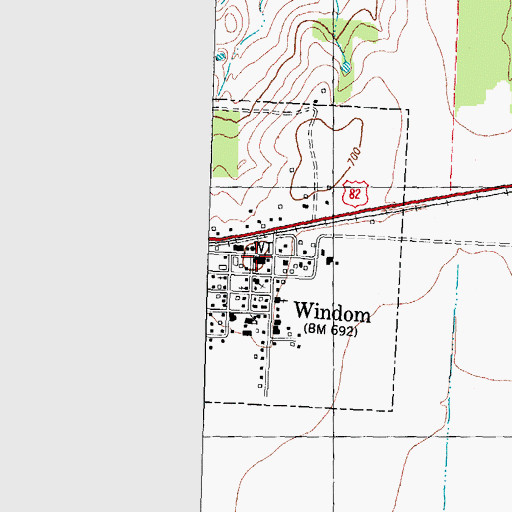Topographic Map of Windom City Hall, TX