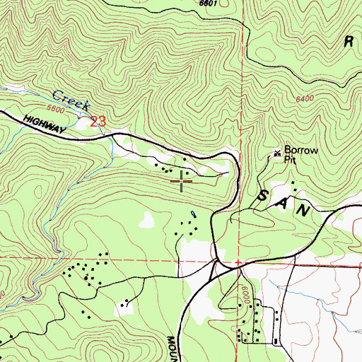 Topographic Map of Tecuya Campground, CA