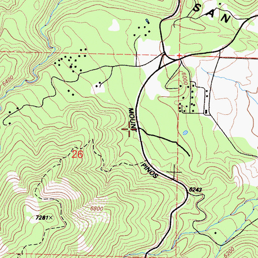 Topographic Map of Saint Nichalos Campground, CA