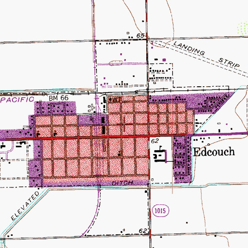 Topographic Map of Edcouch City Hall, TX