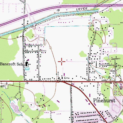 Topographic Map of Pinehurst City Hall, TX