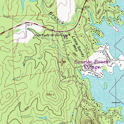 Topographic Map of Sunrise Beach Village City Offices, TX