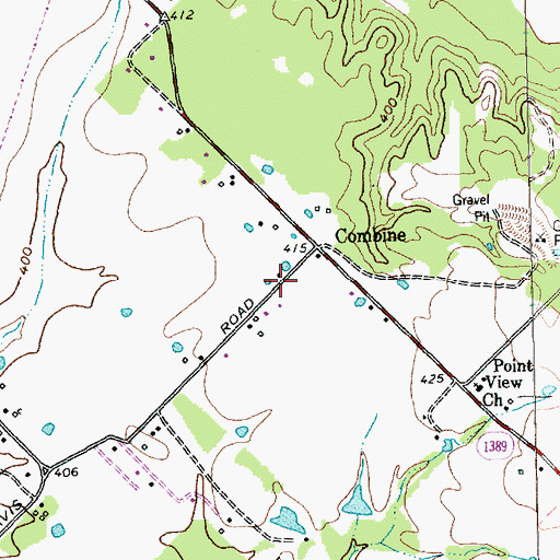 Topographic Map of Combine City Hall, TX