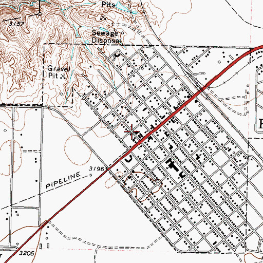 Topographic Map of Fritch City Hall, TX