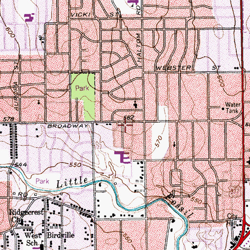 Topographic Map of Haltom City City Hall, TX