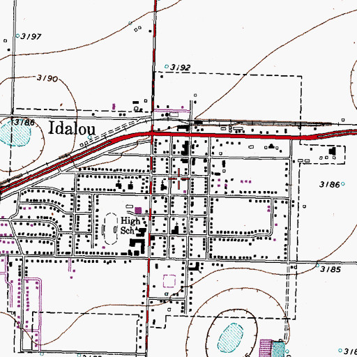 Topographic Map of Idalou City Hall, TX