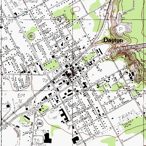 Topographic Map of Dayton City Hall, TX