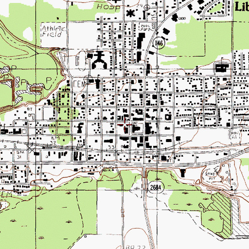 Topographic Map of Liberty City Hall, TX