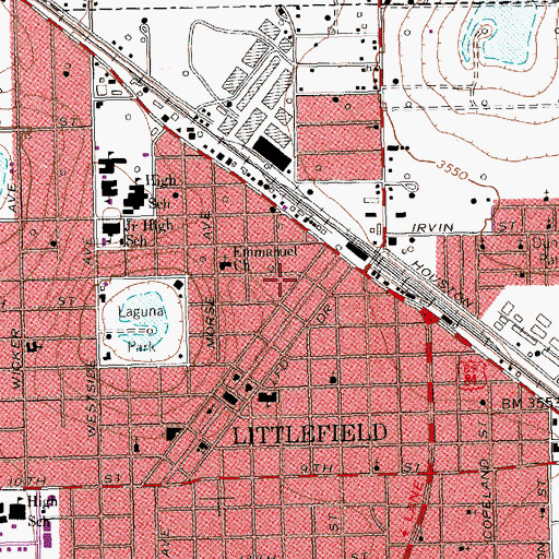 Topographic Map of Littlefield City Hall, TX