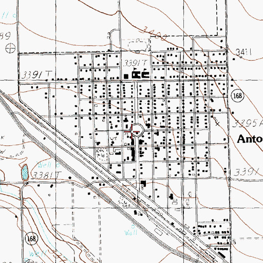 Topographic Map of Anton City Hall, TX