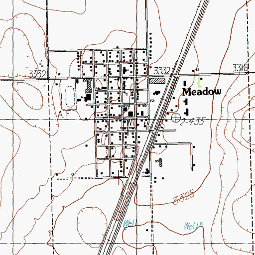 Topographic Map of Meadow City Office, TX