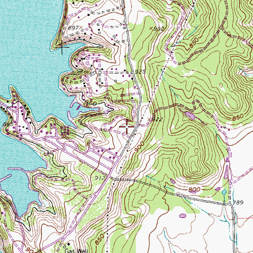 Topographic Map of Lake Bridgeport City Hall, TX