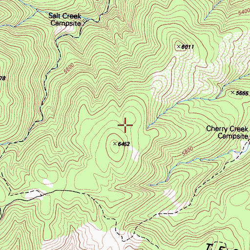 Topographic Map of Salt Creek Campground, CA