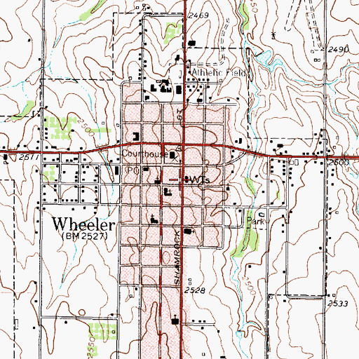 Topographic Map of Wheeler City Offices, TX