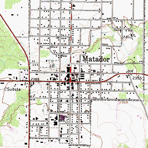 Topographic Map of Matador City Hall, TX