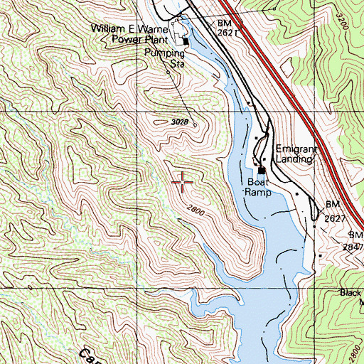 Topographic Map of Emigrant Landing Picnic Area, CA