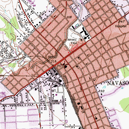 Topographic Map of Navasota City Hall, TX