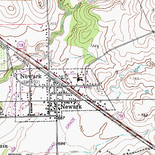 Topographic Map of Newark City Hall, TX